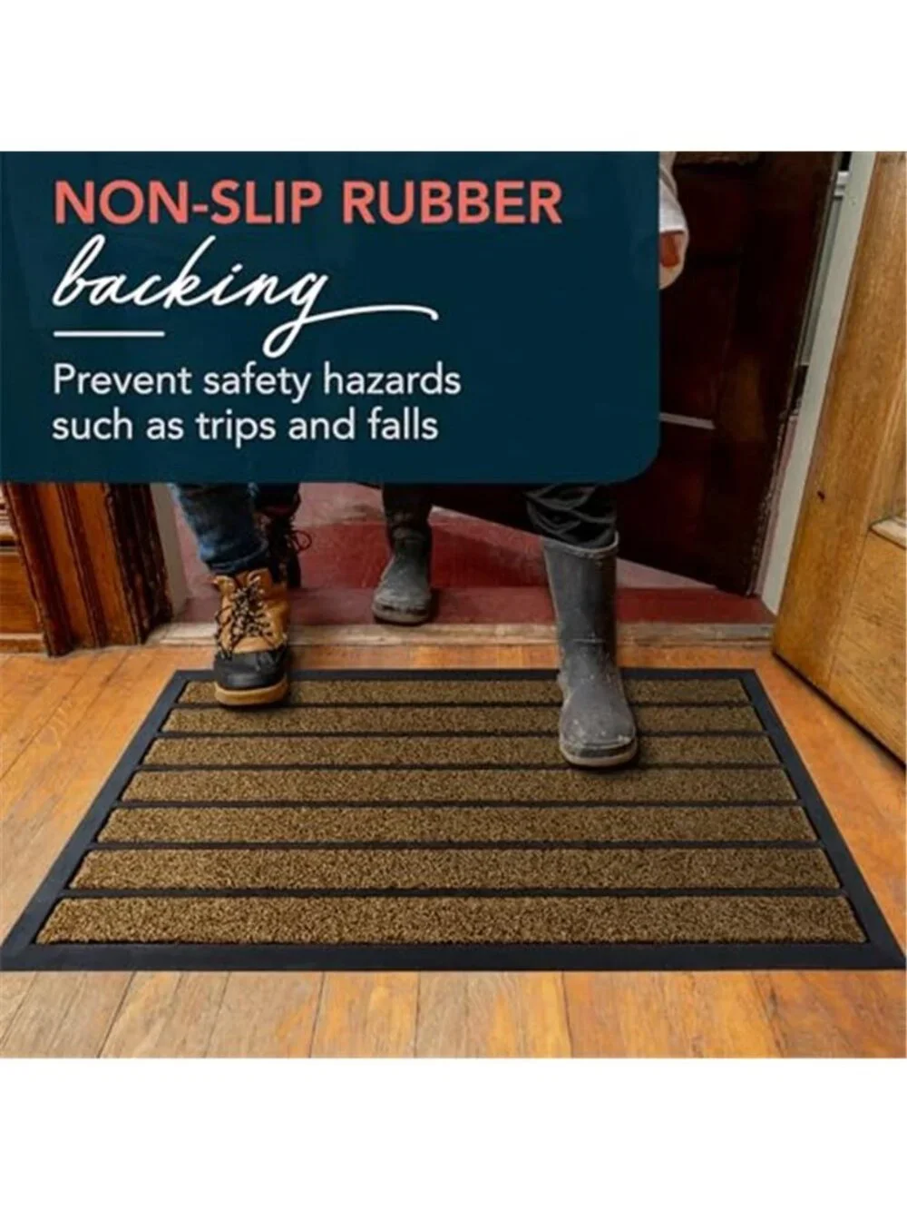 Extra Durable Door Mat - Dirt Trapping Outdoor Welcome Mats - Non-Slip